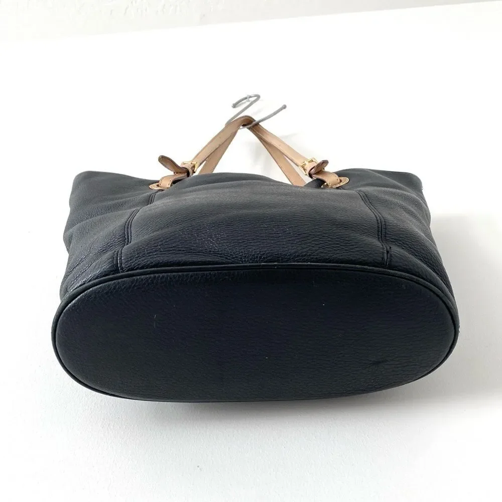Michael Kors Black Pebbled Leather Tote Bag Large Roomy Travel Work Shopping